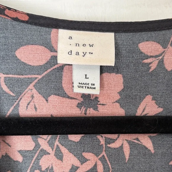 A New Day Black and Tan Floral Midi Dress - Picture 2 of 5